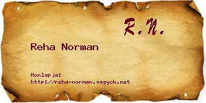 Reha Norman névjegykártya